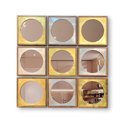 SET ESPEJOS ALBA PAROTA SÓLIDA + HOJA DE ORO + HOJA DE PLATA