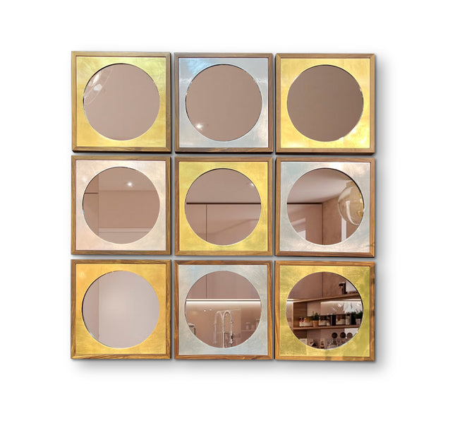 SET ESPEJOS ALBA PAROTA SÓLIDA + HOJA DE ORO + HOJA DE PLATA