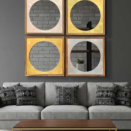 SET ESPEJOS ALBA PAROTA SÓLIDA + HOJA DE ORO + HOJA DE PLATA