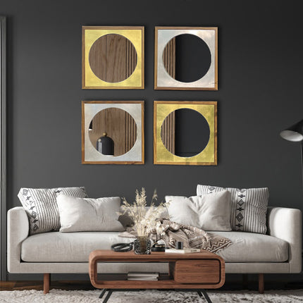 SET ESPEJOS ALBA PAROTA SÓLIDA + HOJA DE ORO + HOJA DE PLATA