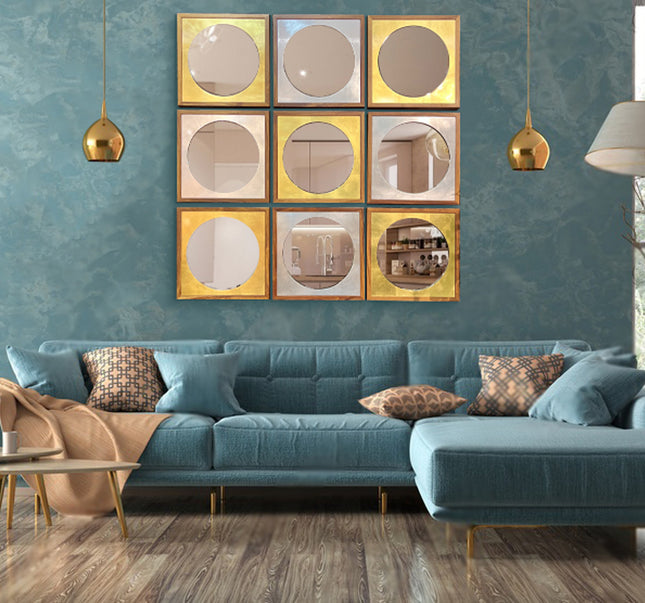 SET ESPEJOS ALBA PAROTA SÓLIDA + HOJA DE ORO + HOJA DE PLATA