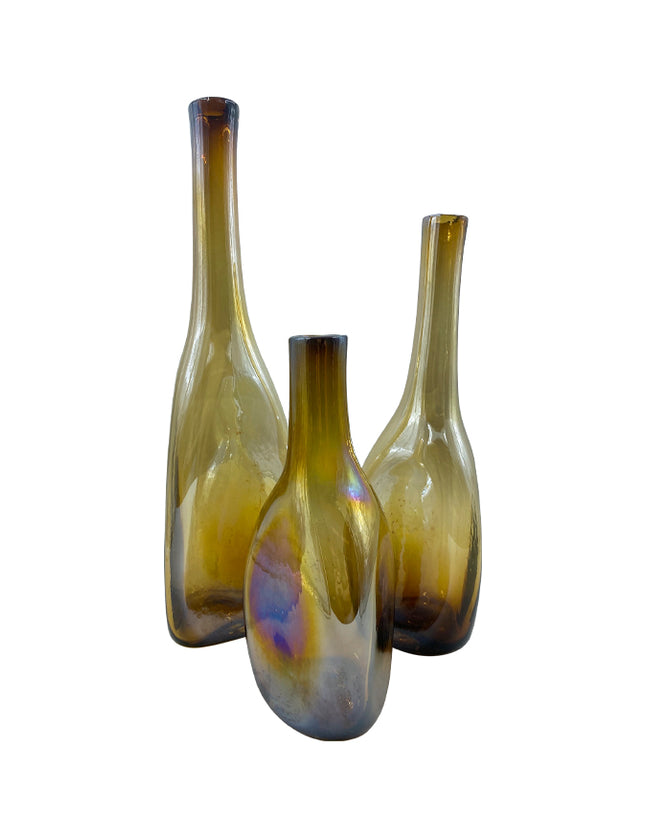 SET JARRONES TRIANGULAR LUSTRE 3 PZAS