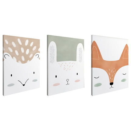 SET DE CUADROS ANIMAL FACES 3 PZAS