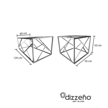 SET MESAS LATERALES DE METAL "ANTARIS" 2 PZAS ARK ORIGINAL
