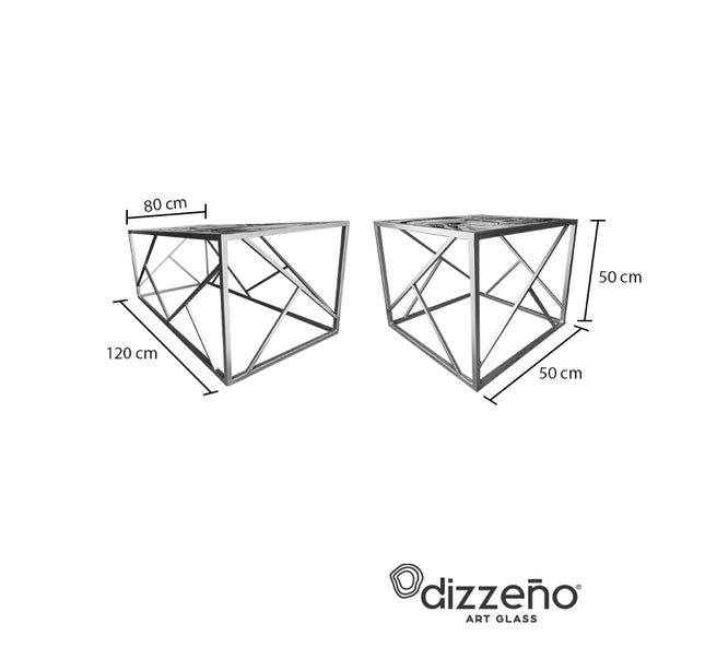 SET MESAS LATERALES DE METAL "ANTARIS" 2 PZAS ARK ORIGINAL