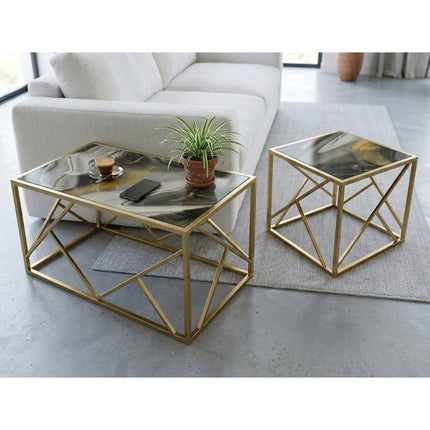 SET MESAS LATERALES DE METAL "ANTARIS" 2 PZAS ARK ORIGINAL