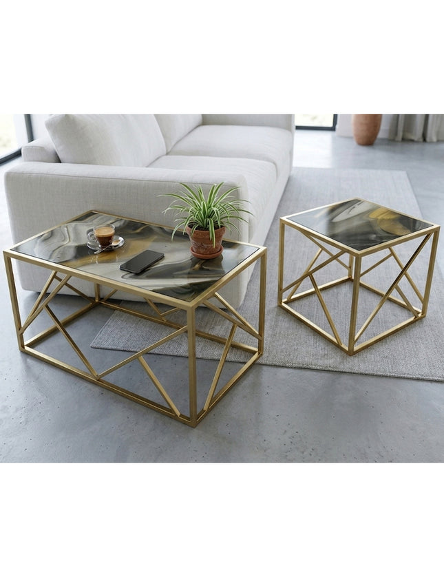 SET MESAS LATERALES DE METAL "ANTARIS" 2 PZAS ARK ORIGINAL