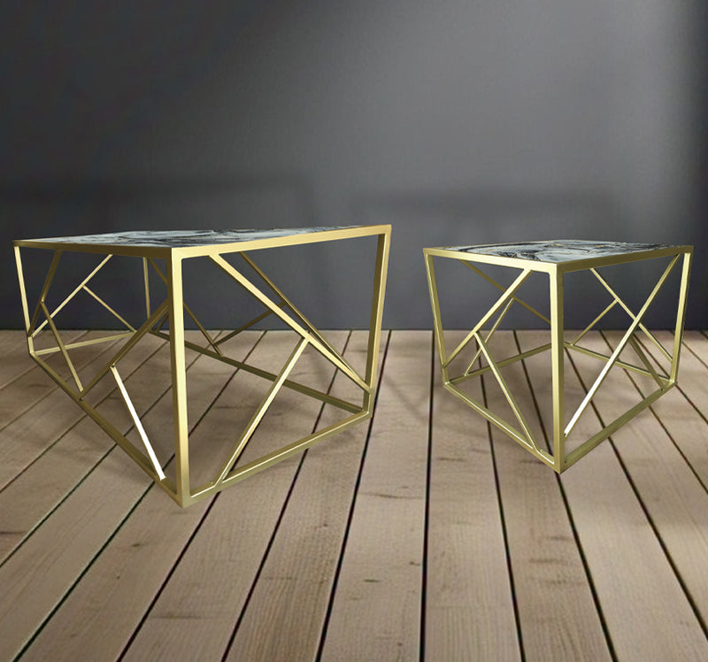 SET MESAS LATERALES DE METAL "ANTARIS" 2 PZAS ARK ORIGINAL