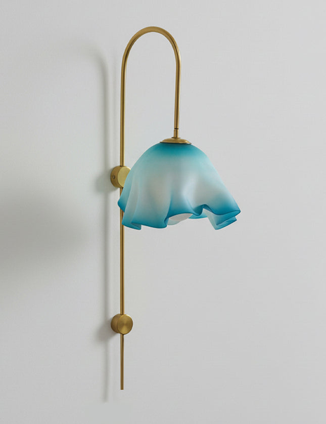 LÁMPARA APLIQUE DORADO ARCO DE PARED SORA BLANCA GDE