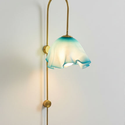 LÁMPARA APLIQUE DORADO ARCO DE PARED SORA BLANCA GDE