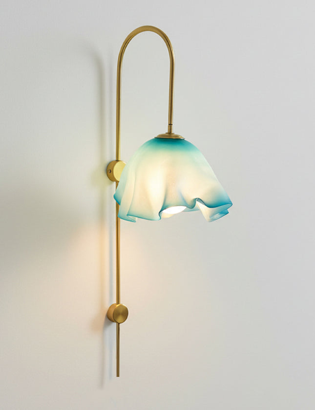 LÁMPARA APLIQUE DORADO ARCO DE PARED SORA BLANCA GDE