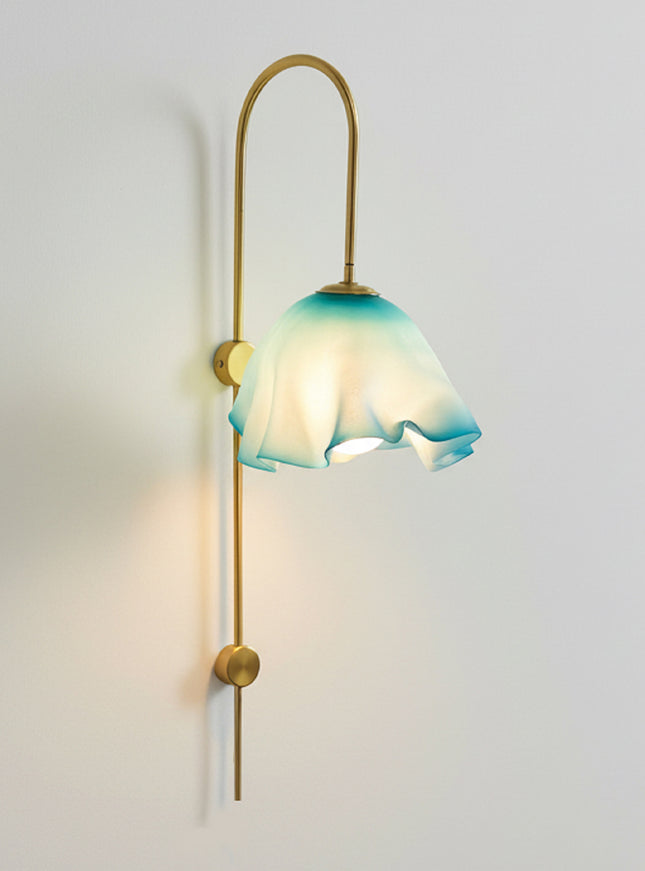 LÁMPARA APLIQUE DORADO ARCO DE PARED SORA BLANCA GDE