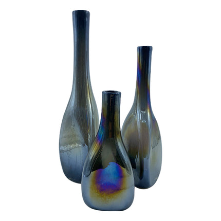 SET JARRONES TRIANGULAR LUSTRE 3 PZAS