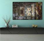 ESPEJO ARCAICO AVEJENTADO FONDO NEGRO 86X156 CM