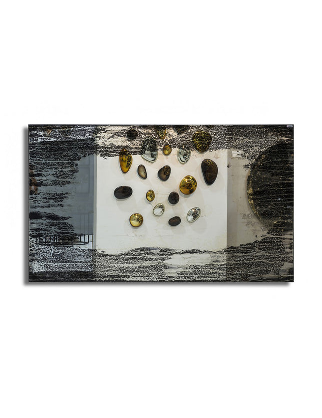 ESPEJO ARCAICO AVEJENTADO FONDO NEGRO 86X156 CM