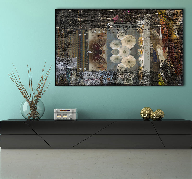 ESPEJO ARCAICO AVEJENTADO FONDO NEGRO 86X156 CM