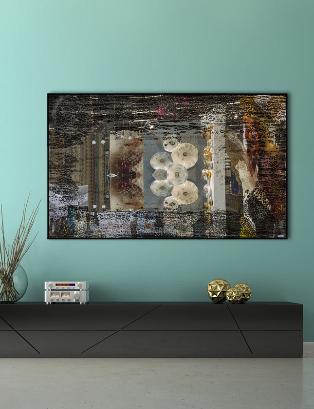 ESPEJO ARCAICO AVEJENTADO FONDO NEGRO 86X156 CM