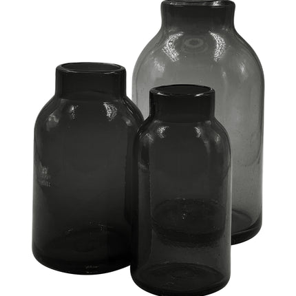 JGO JARRÓN BALERO MINI 3 PZAS ÁMBAR TRASLÚCIDO