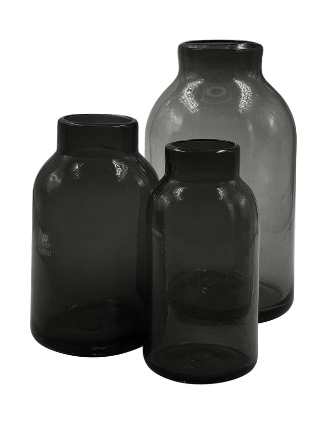 JGO JARRÓN BALERO MINI 3 PZAS ÁMBAR TRASLÚCIDO