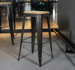 BANCO TOLIX CON MADERA