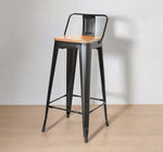 BANCO TOLIX CON RESPALDO Y ASIENTO DE MADERA
