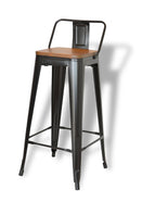 NEGRO CON MADERA OSCURA