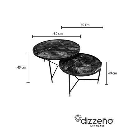 SET MESAS DE CENTRO DE METAL "BISCOTTI" 2 PZAS