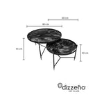 SET MESAS DE CENTRO DE METAL "BISCOTTI" 2 PZAS