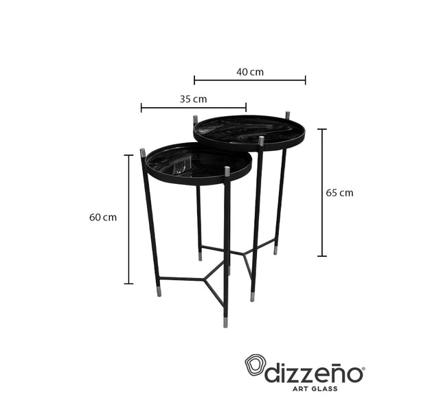 SET MESAS LATERALES DE METAL "BISCOTTI" 2 PZAS