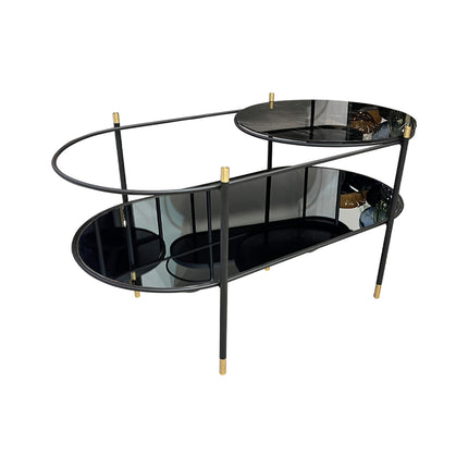 MESA DE CENTRO DE METAL "BISCOTTI OVAL"