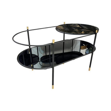 MESA DE CENTRO DE METAL "BISCOTTI OVAL"