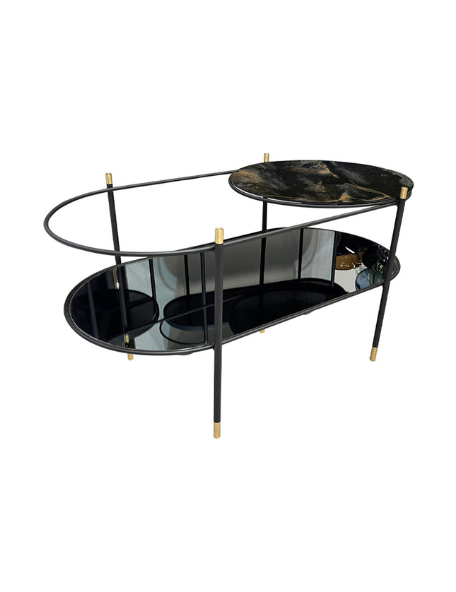 MESA DE CENTRO DE METAL "BISCOTTI OVAL"