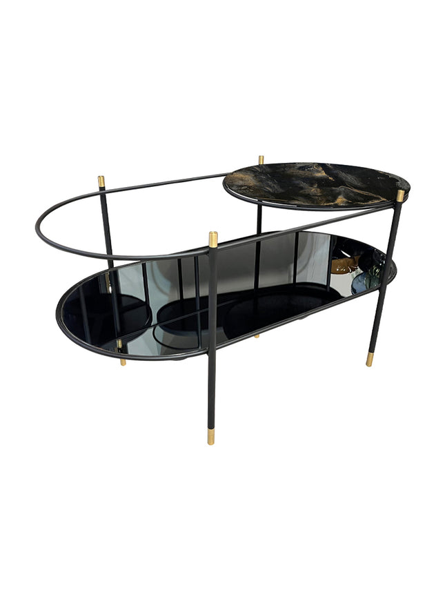 MESA DE CENTRO DE METAL "BISCOTTI OVAL"
