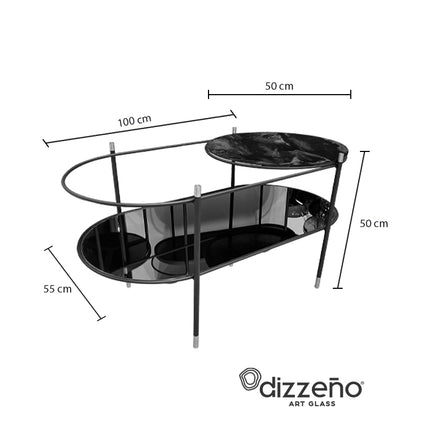 MESA DE CENTRO DE METAL "BISCOTTI OVAL"
