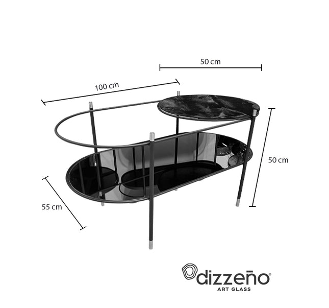 MESA DE CENTRO DE METAL "BISCOTTI OVAL"