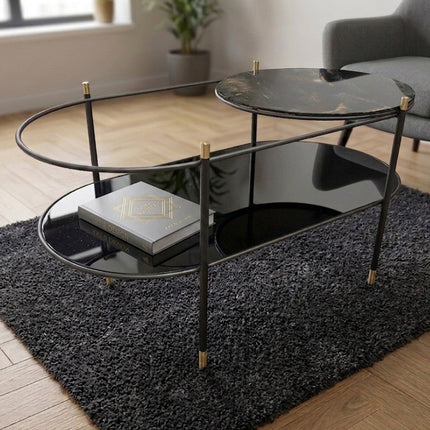 MESA DE CENTRO DE METAL "BISCOTTI OVAL"