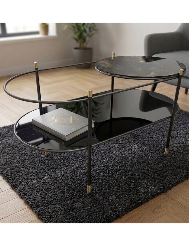 MESA DE CENTRO DE METAL "BISCOTTI OVAL"