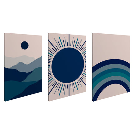 SET DE CUADROS BLUE TIME 3 PZAS