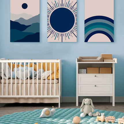 SET DE CUADROS BLUE TIME 3 PZAS