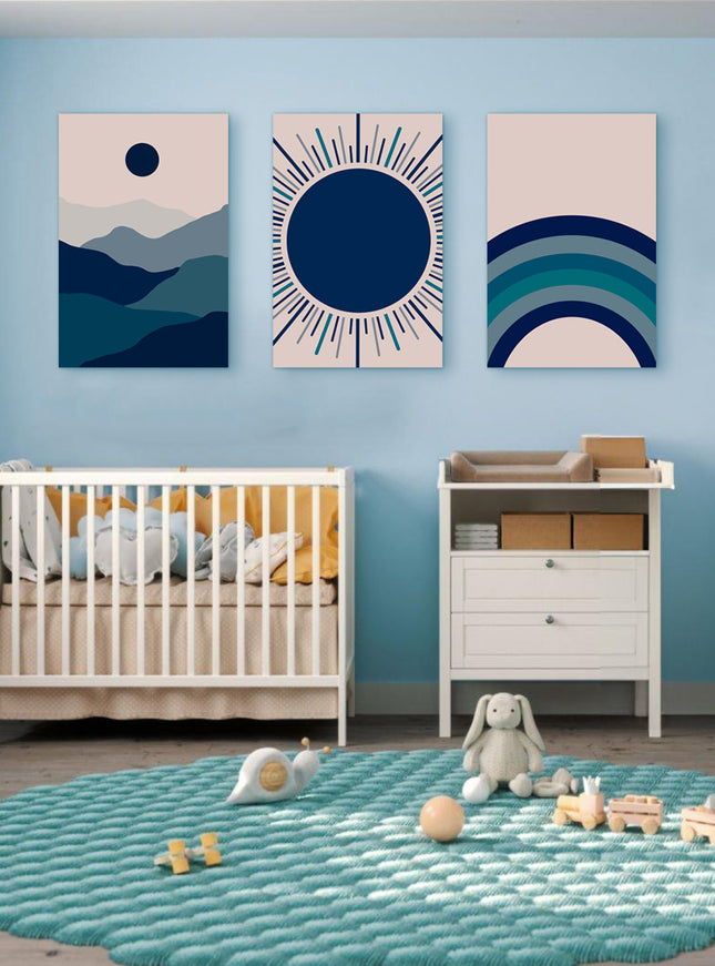 SET DE CUADROS BLUE TIME 3 PZAS