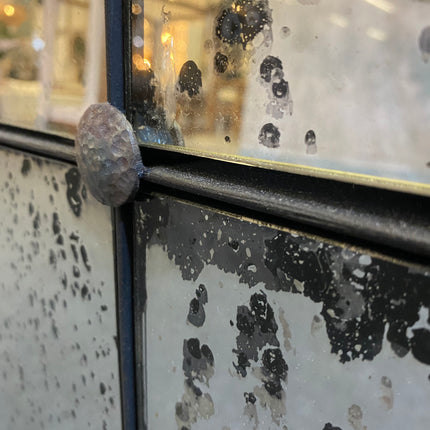 ESPEJO CON METAL BONETTI NEGRO AVEJENTADO