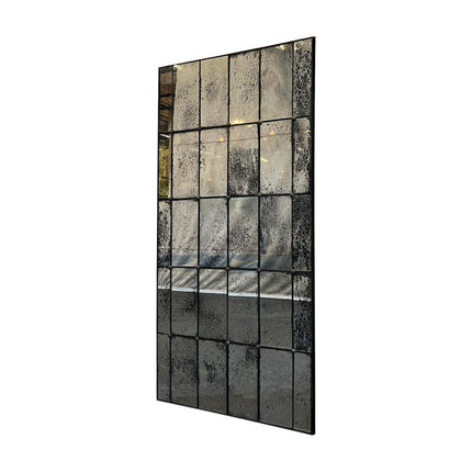 ESPEJO CON METAL BONETTI NEGRO AVEJENTADO