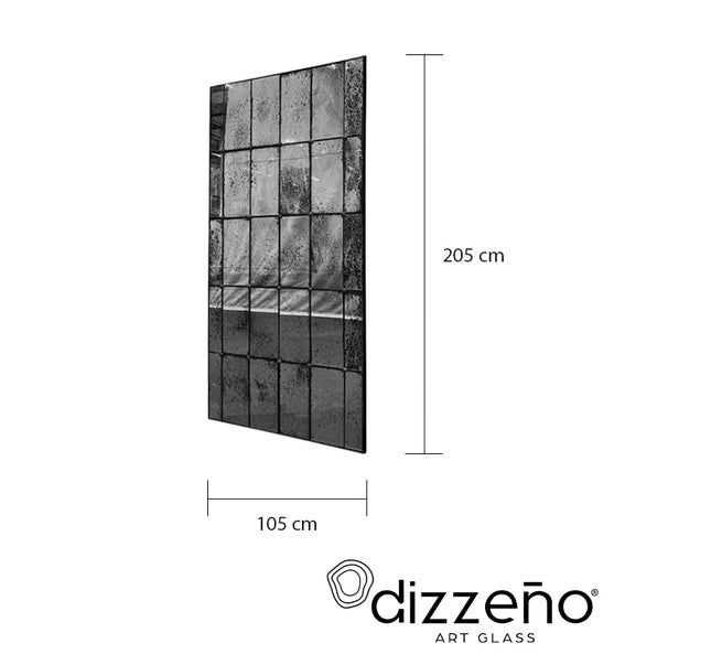 ESPEJO CON METAL BONETTI NEGRO AVEJENTADO