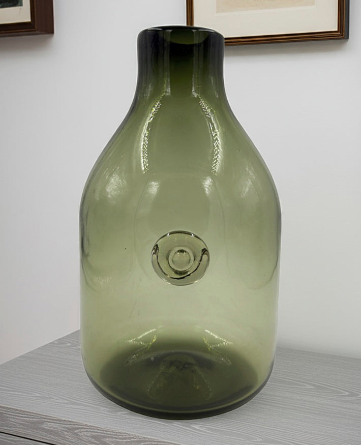 BOTELLA BALA C/BOTÓN VERDE OLIVO TRASLÚCIDO