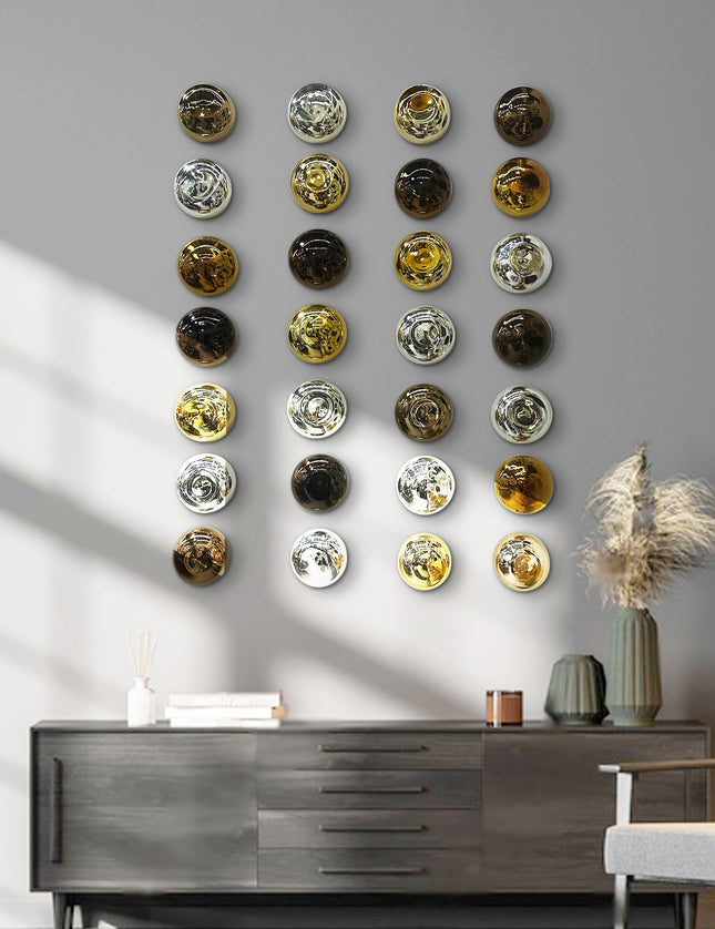 SET BOTONES MIXTO (T. ESPEJO + CHOCOLATE CROMADO + ÁMBAR CROMADO)