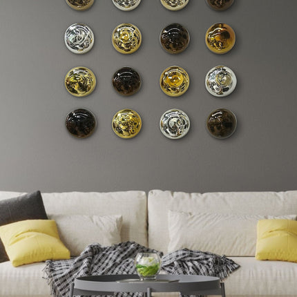 SET BOTONES MIXTO (T. ESPEJO + CHOCOLATE CROMADO + ÁMBAR CROMADO)