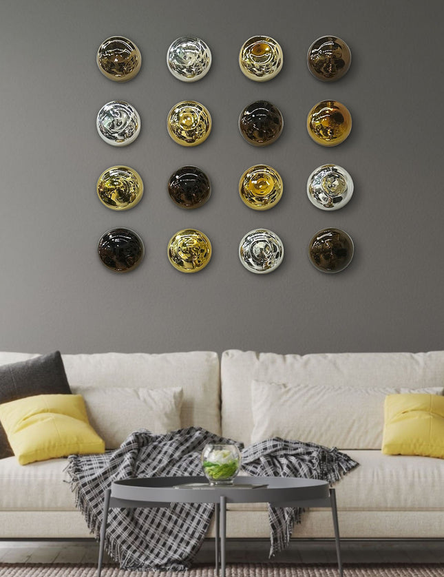 SET BOTONES MIXTO (T. ESPEJO + CHOCOLATE CROMADO + ÁMBAR CROMADO)