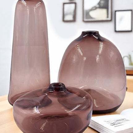 SET JARRONES CAIRO AMATISTA TRASLÚCIDO 3 PZAS