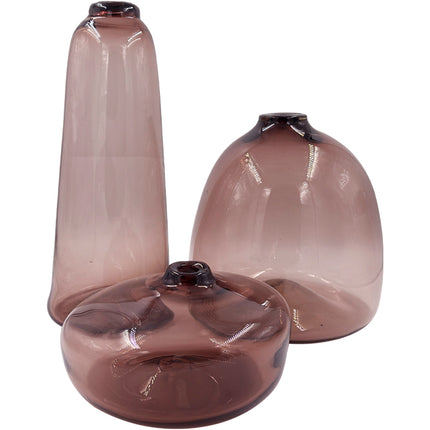 SET JARRONES CAIRO AMATISTA TRASLÚCIDO 3 PZAS