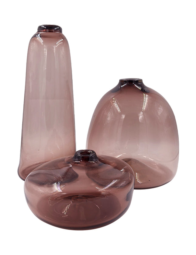 SET JARRONES CAIRO AMATISTA TRASLÚCIDO 3 PZAS